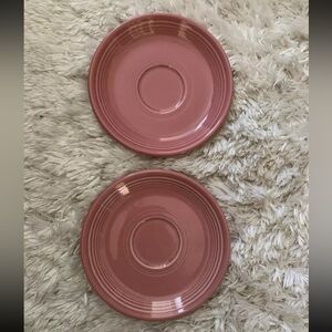 Fiestaware Cup Saucer Set Of 2 Pink Rose Colored EC